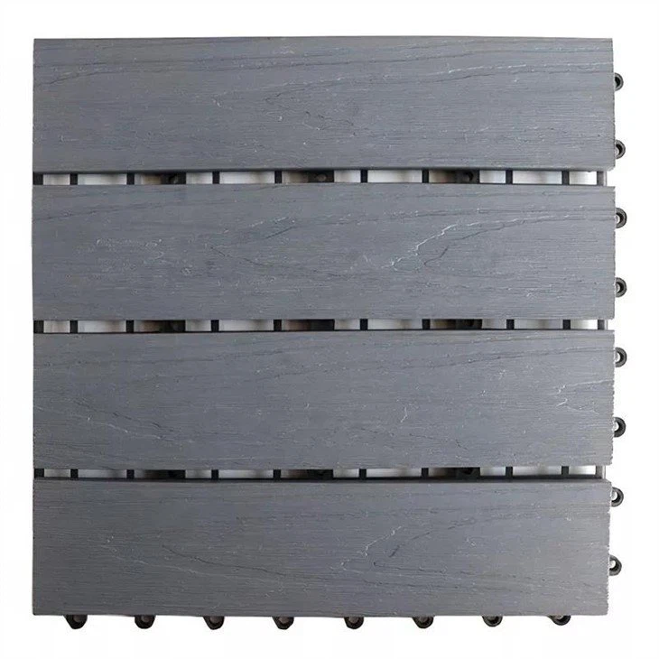 Grey WPC decking tiles